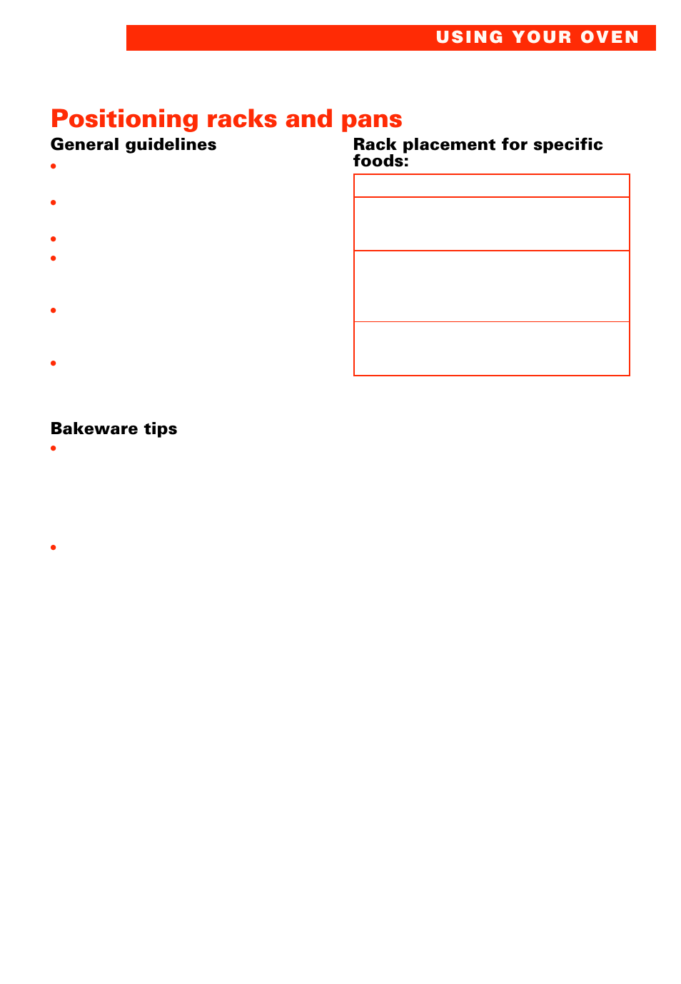 Positioning racks and pans | Whirlpool RBS277PD User Manual | Page 13 / 52