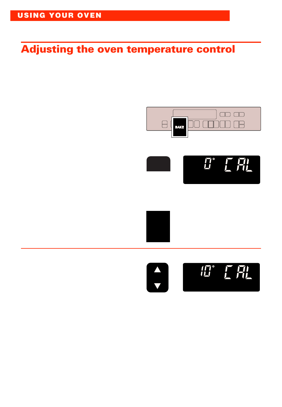 Adjusting the oven temperature control, Press and hold bake pad for 5 seconds, Set new offset temperature | Whirlpool RBS277PD User Manual | Page 18 / 52