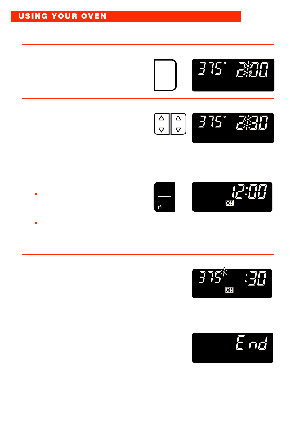 Press stop time pad. 7. set stop time, Complete entry, When start time is reached | When cooking is done | Whirlpool RBS277PD User Manual | Page 32 / 52