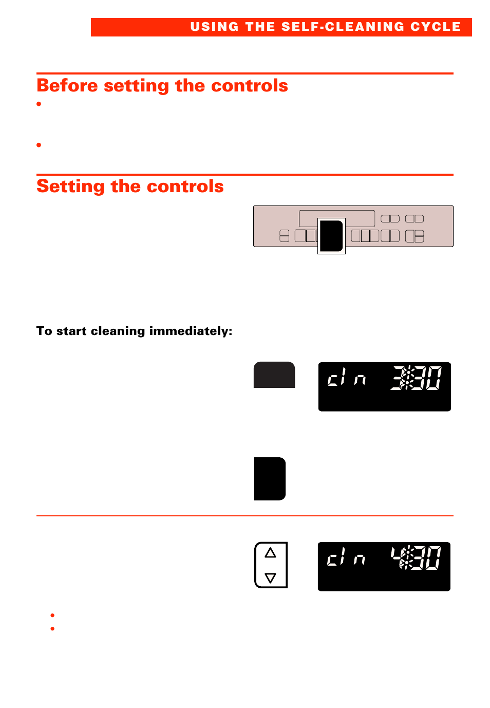 Before setting the controls, Setting the controls, Set cleaning time (optional) | Hour self-cleaning cycle will beset automatically, Hours shows on the display. • use 2, Hours for light soil. • use 3, Hours for moderate to heavy soil. press you see, Press, Press you see, Continued on next page | Whirlpool RBS277PD User Manual | Page 37 / 52