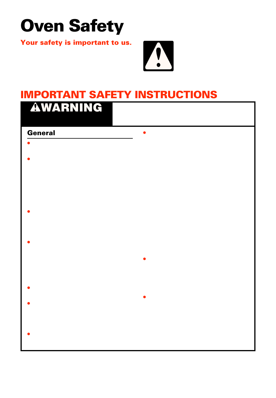 Oven safety, Wwarning, Important safety instructions | Whirlpool RBS277PD User Manual | Page 4 / 52