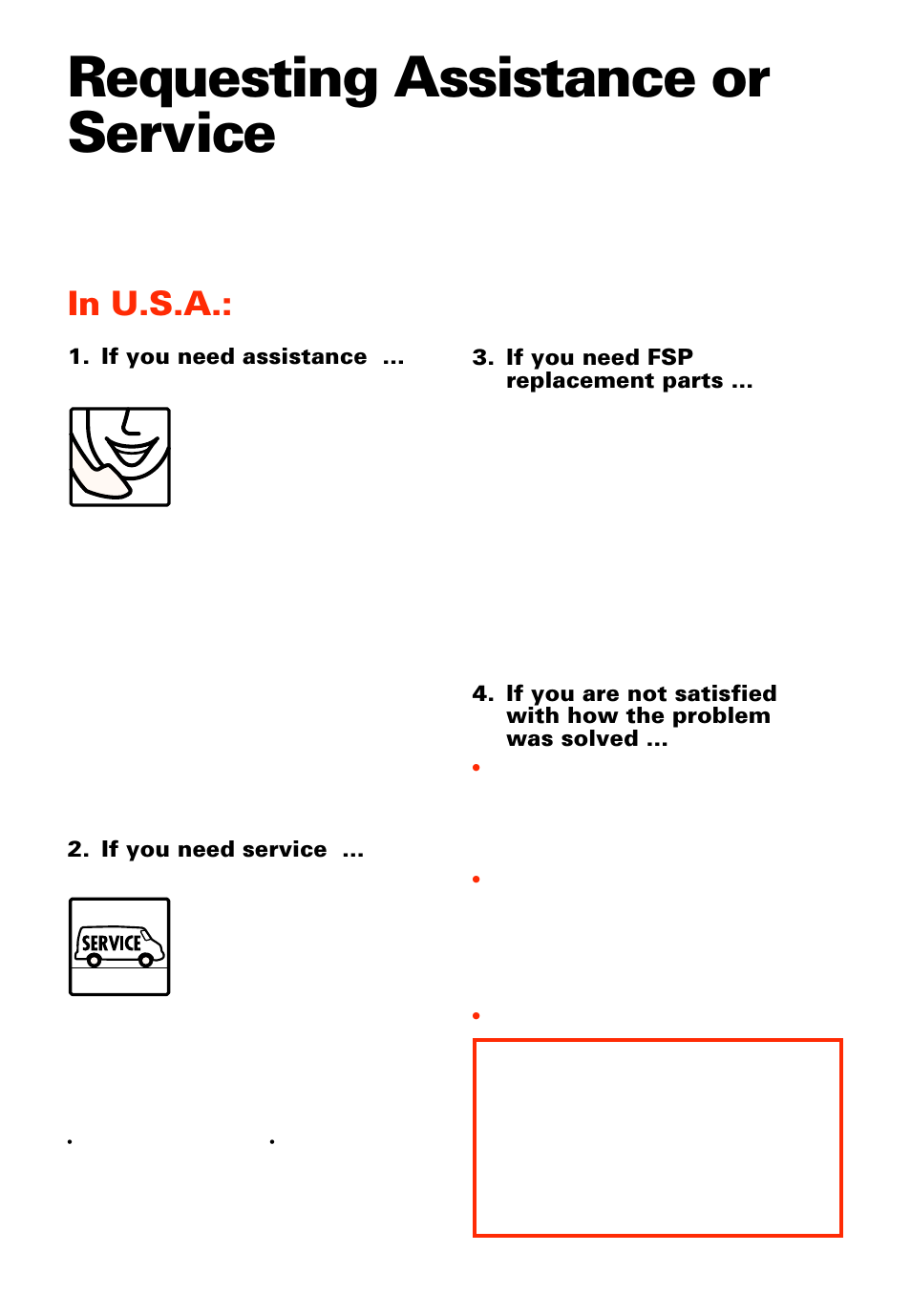 Troubleshooting, Requesting assistance or service, If you need assistance | If you need service, If you need fsp * replacement parts | Whirlpool RBS277PD User Manual | Page 47 / 52