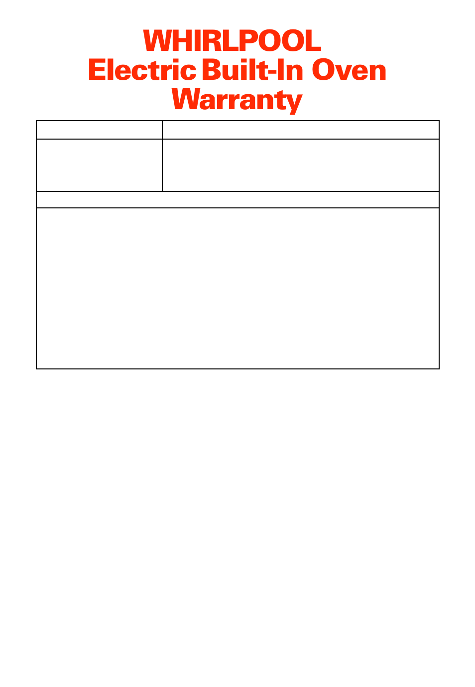 Warranty, Whirlpool * electric, Built-in oven warranty | Whirlpool RBS277PD User Manual | Page 52 / 52