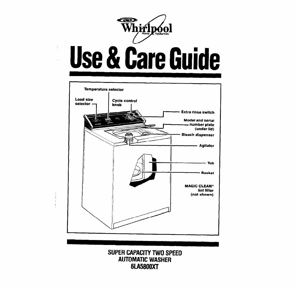 Whirlpool 6LA58OOXT User Manual | 16 pages