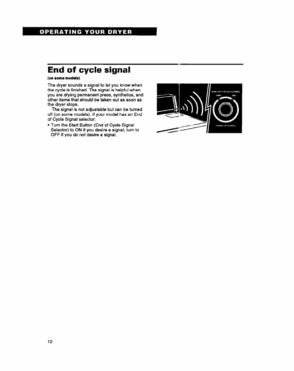 End of cycle signal | Whirlpool 3396311 User Manual | Page 10 / 23