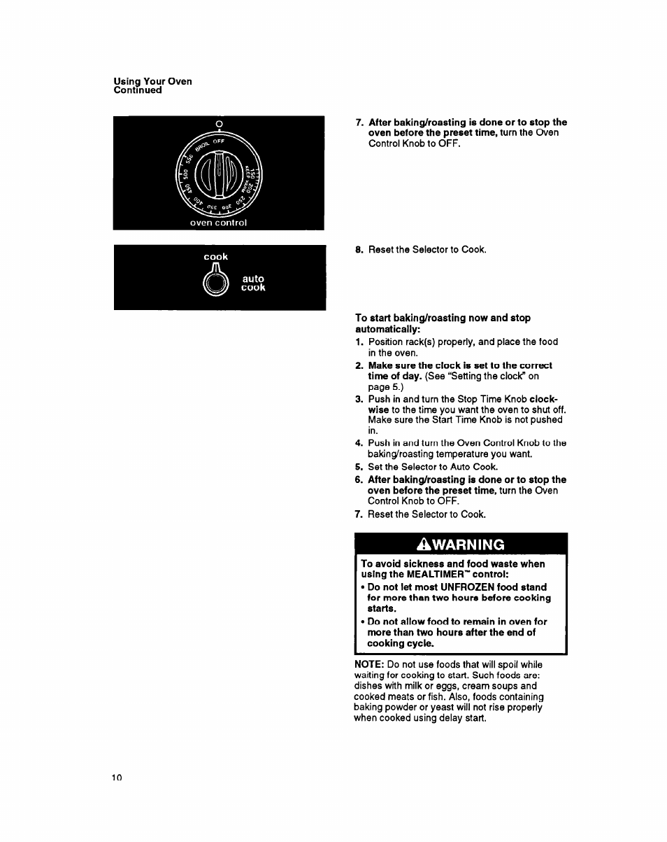 Warning | Whirlpool SBl3OPER User Manual | Page 10 / 20