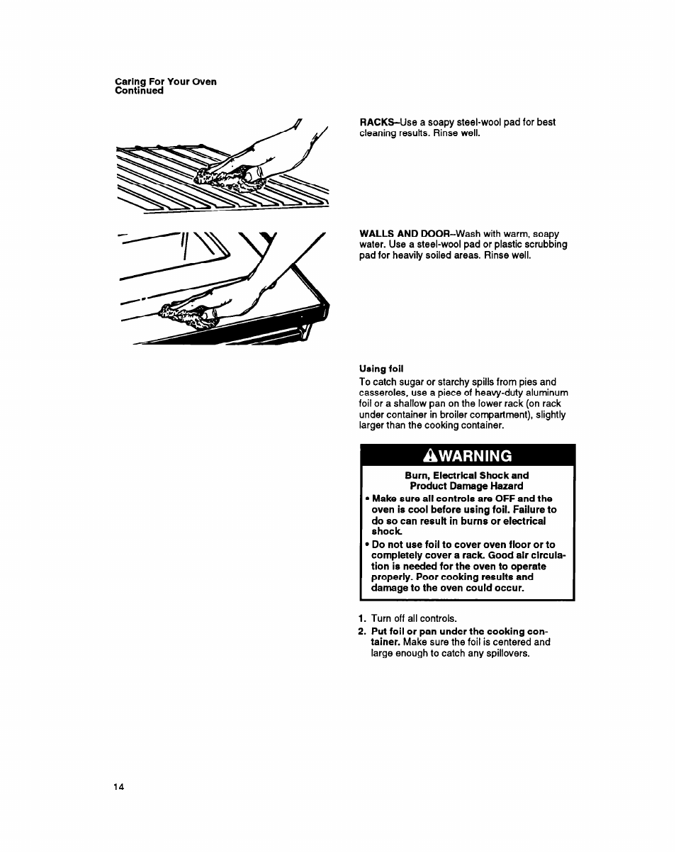 Warning | Whirlpool SBl3OPER User Manual | Page 14 / 20