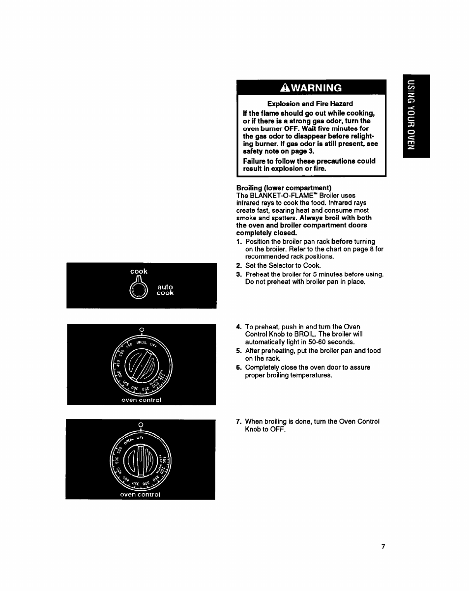 Warning | Whirlpool SBl3OPER User Manual | Page 7 / 20