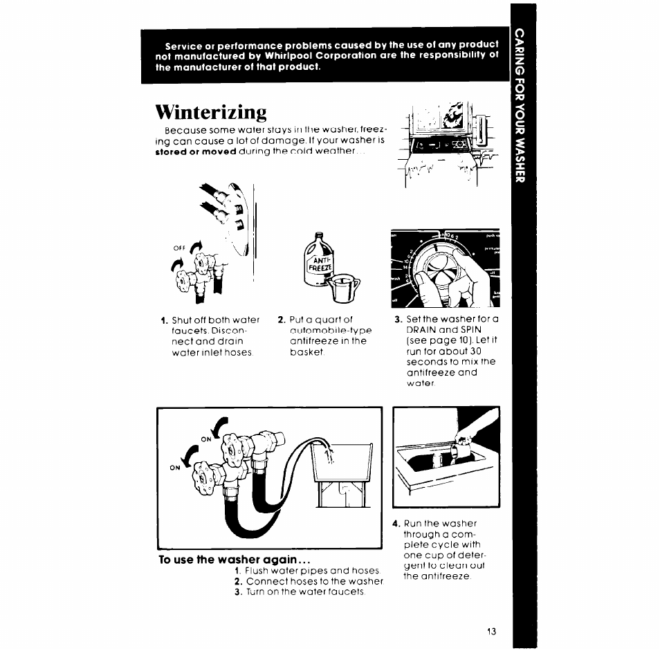 Winterizing | Whirlpool LA7700XP User Manual | Page 13 / 16