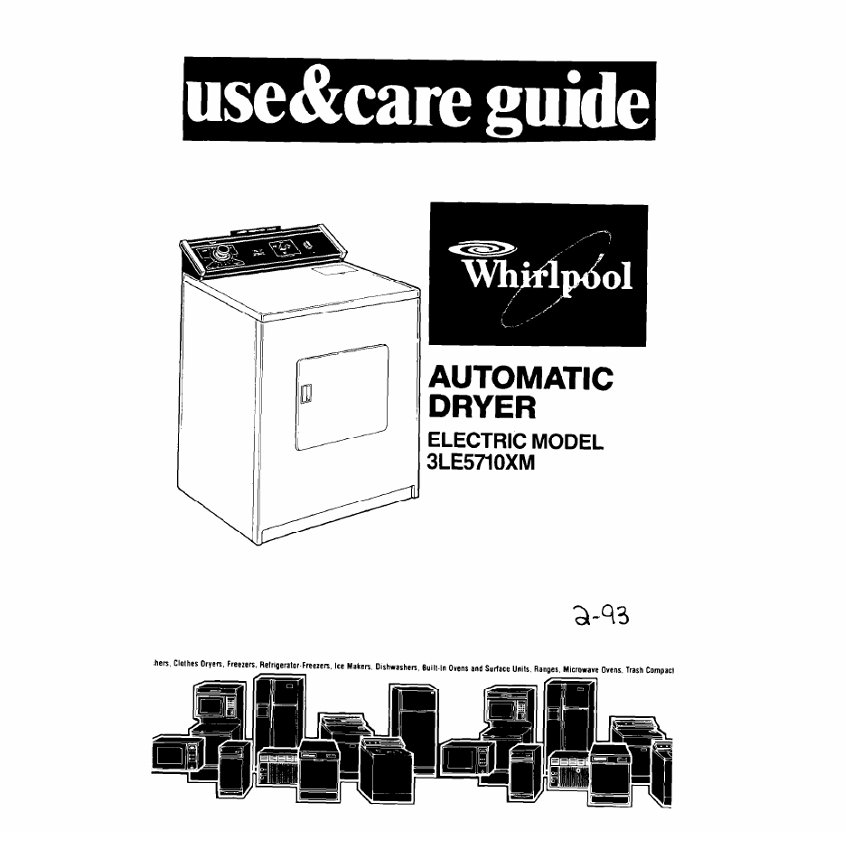 Whirlpool 3LE5710XM User Manual | 12 pages