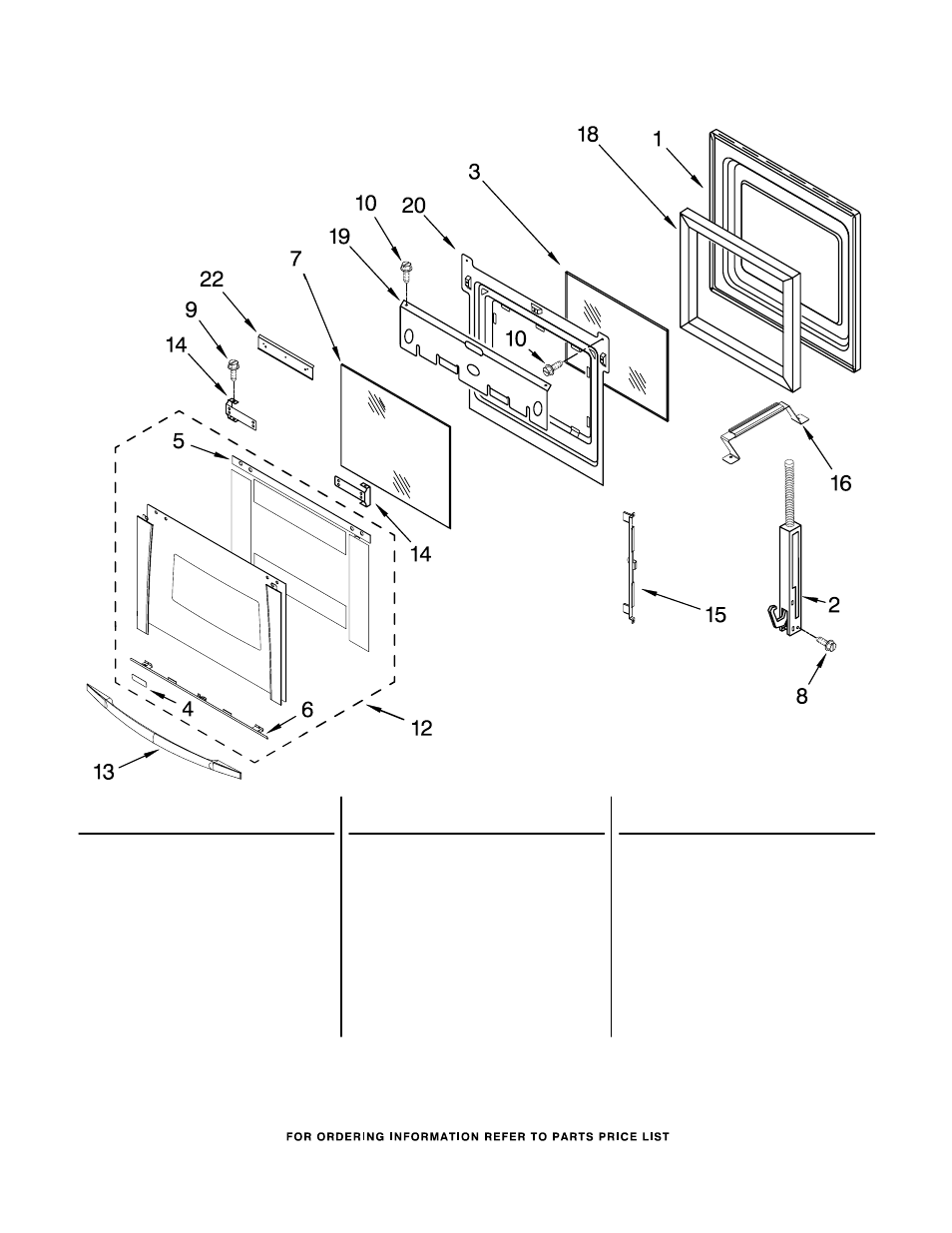 Oven door, Oven door parts | Whirlpool GBD307PRQ01 User Manual | Page 5 / 10
