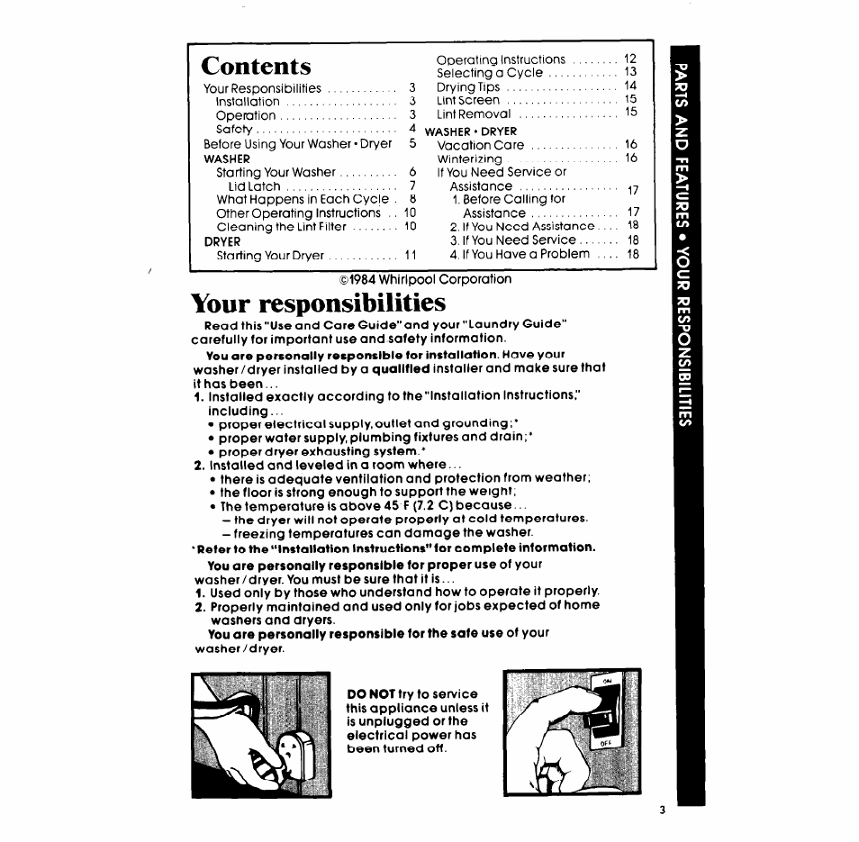 Your responsibilities | Whirlpool LT5008XM User Manual | Page 3 / 20