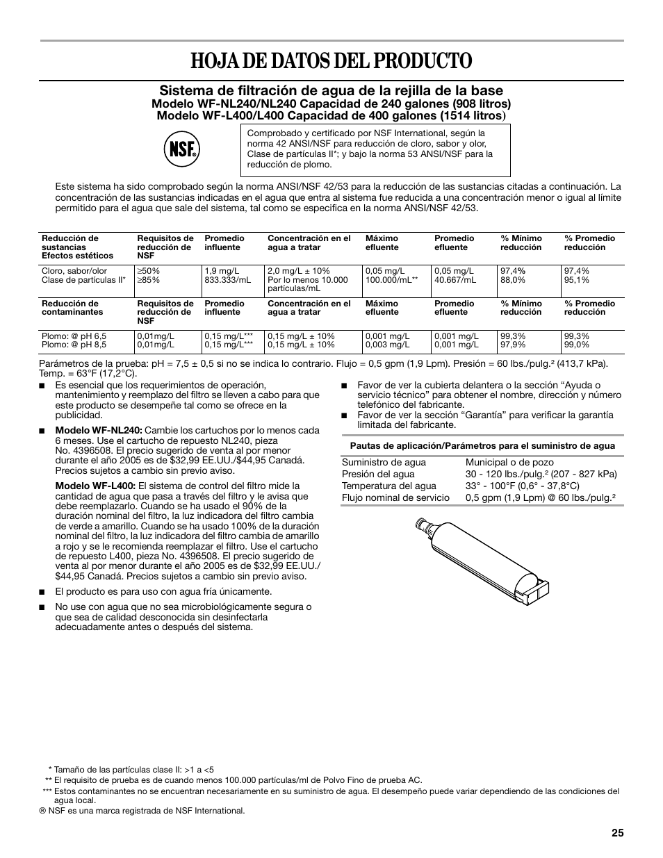 Hoja de datos del producto | Whirlpool 2188771 User Manual | Page 25 / 40