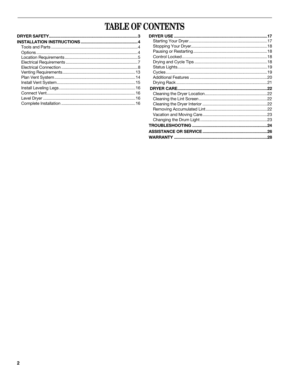 Whirlpool duet 8578185 User Manual | Page 2 / 28