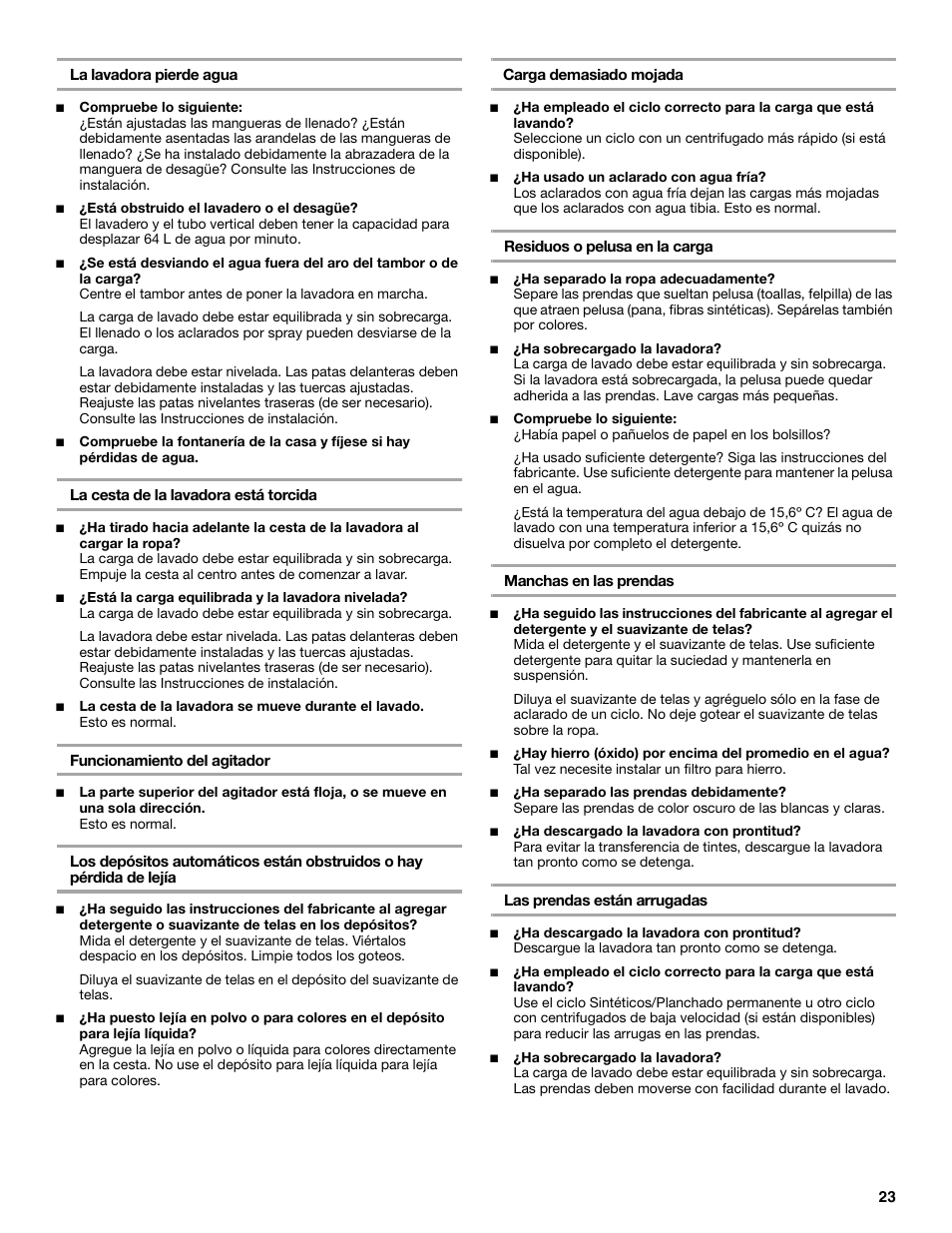 Whirlpool 3XWTW5705 User Manual | Page 23 / 36