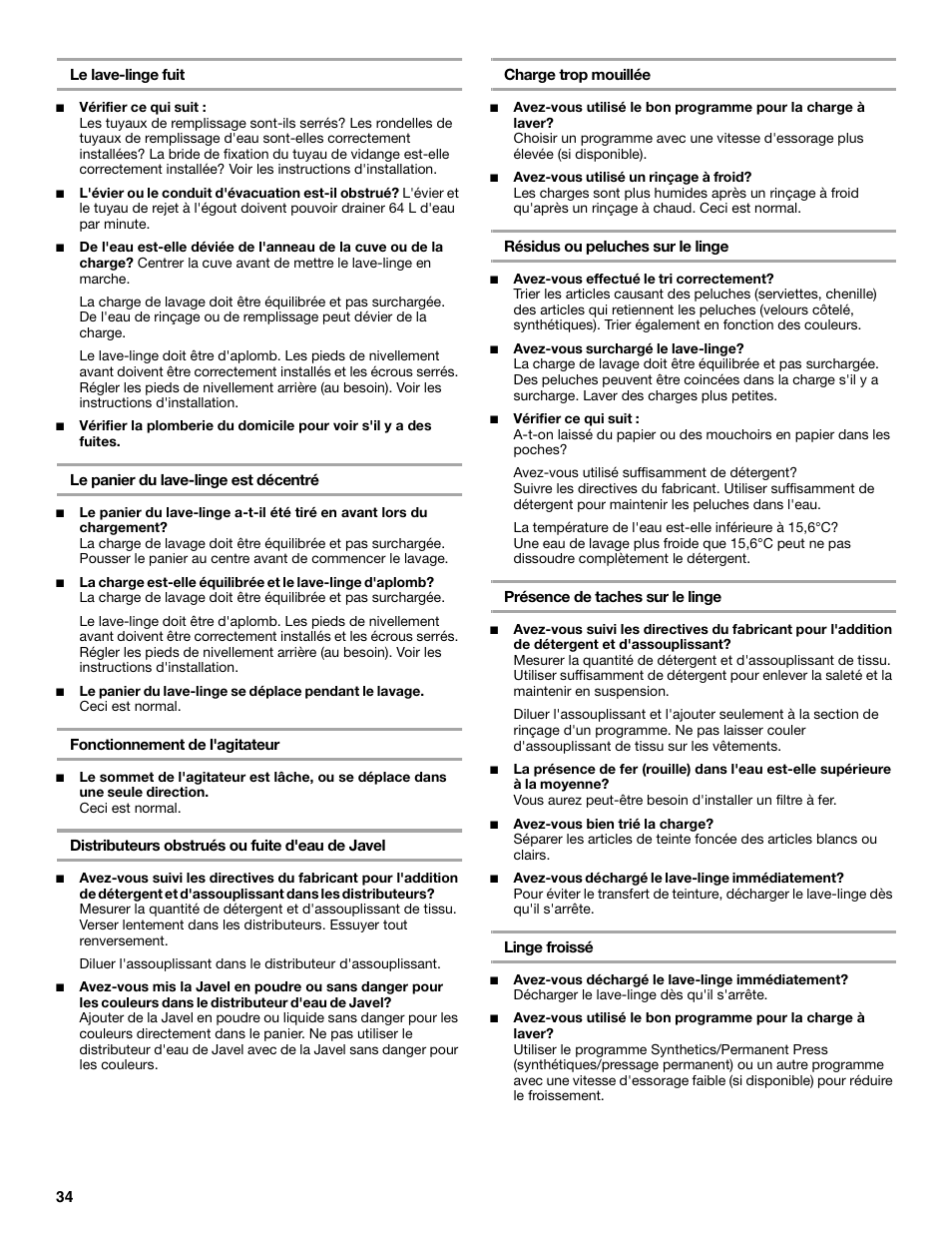 Whirlpool 3XWTW5705 User Manual | Page 34 / 36