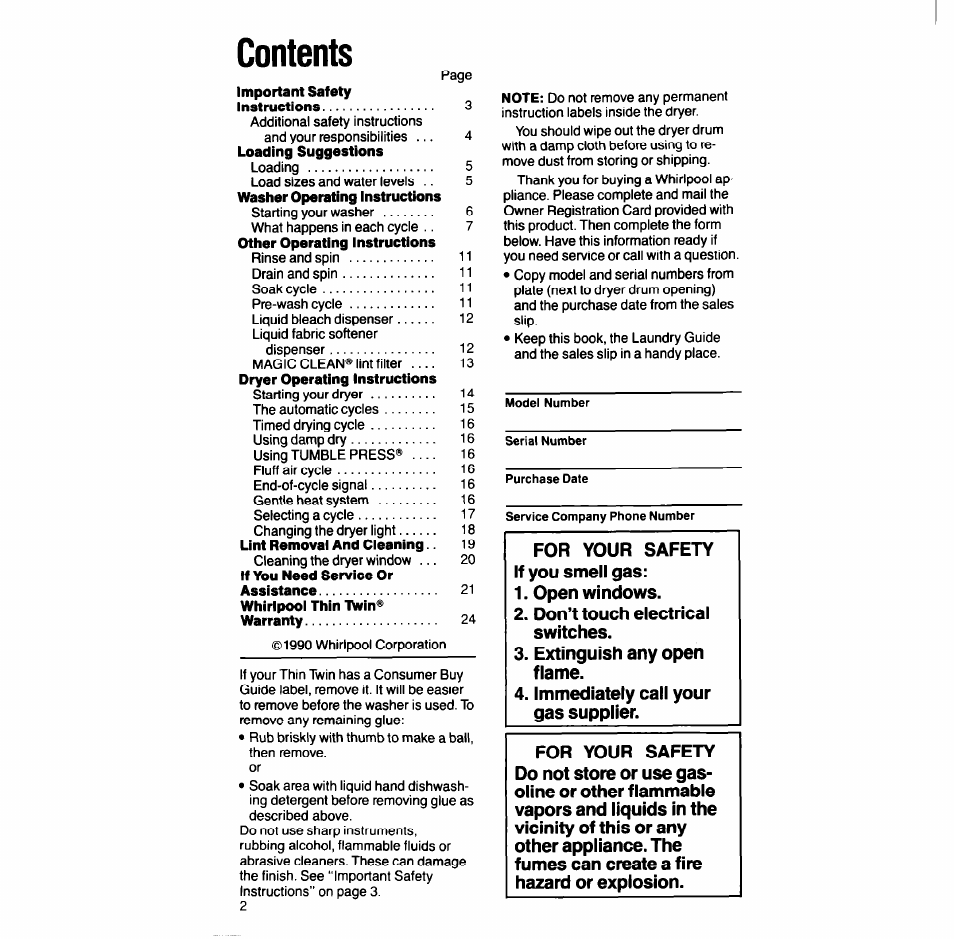 Whirlpool LT7004XV User Manual | Page 2 / 24