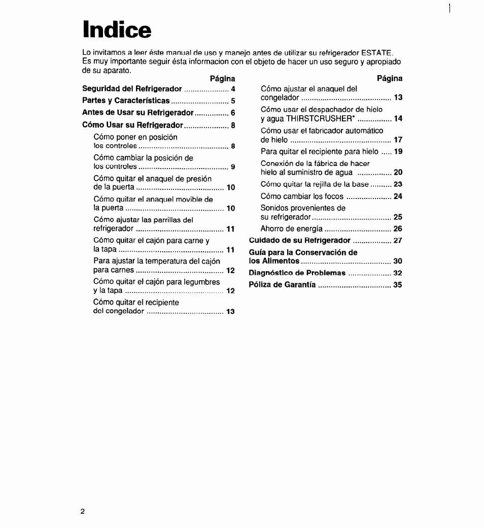 Indice | Whirlpool 2194182 User Manual | Page 34 / 68