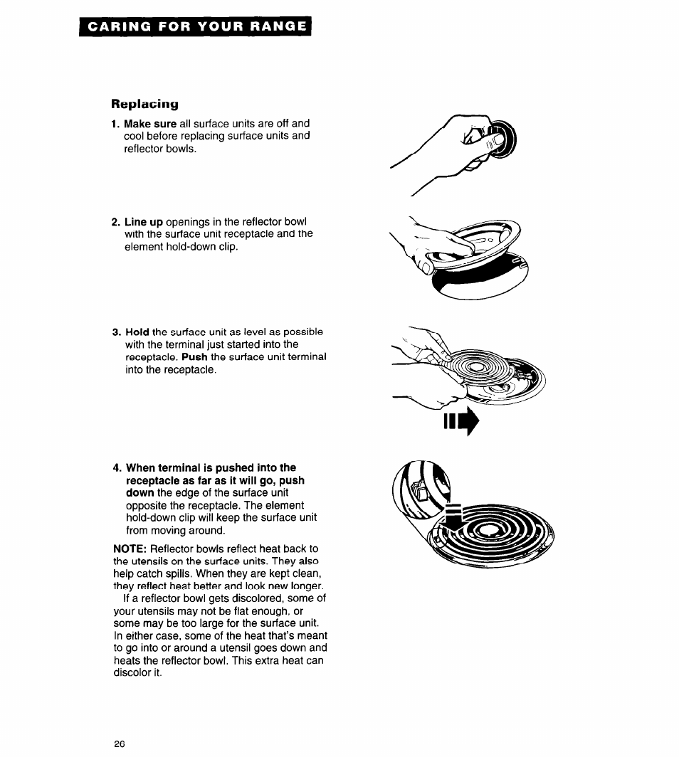 Replacing | Whirlpool FES310Y User Manual | Page 26 / 32