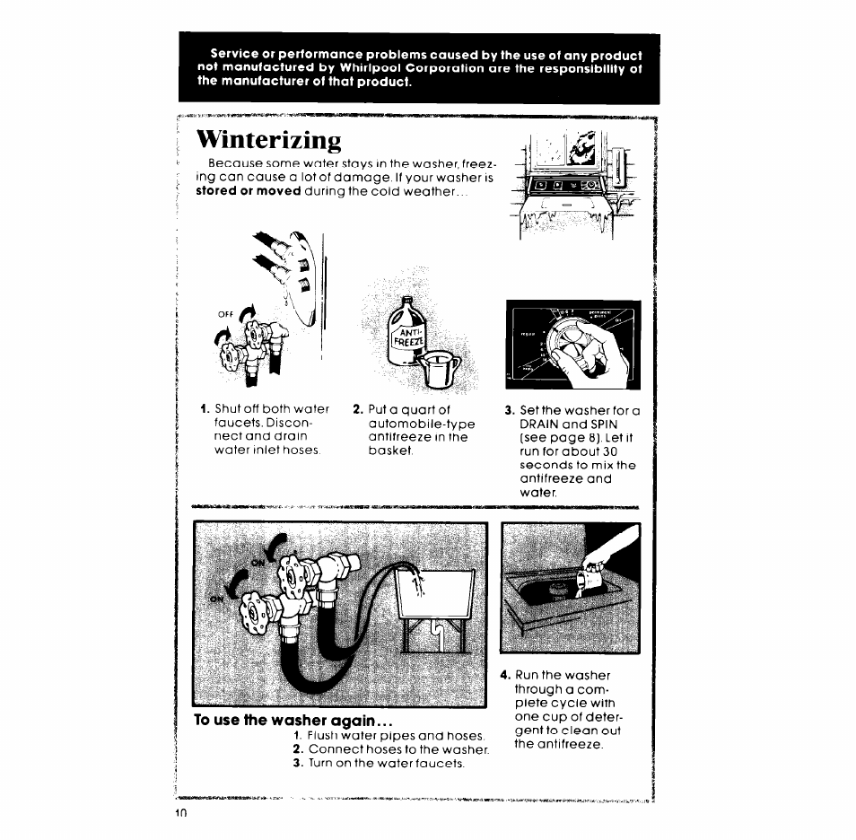 Winterizing | Whirlpool LA6OOOXP User Manual | Page 10 / 12