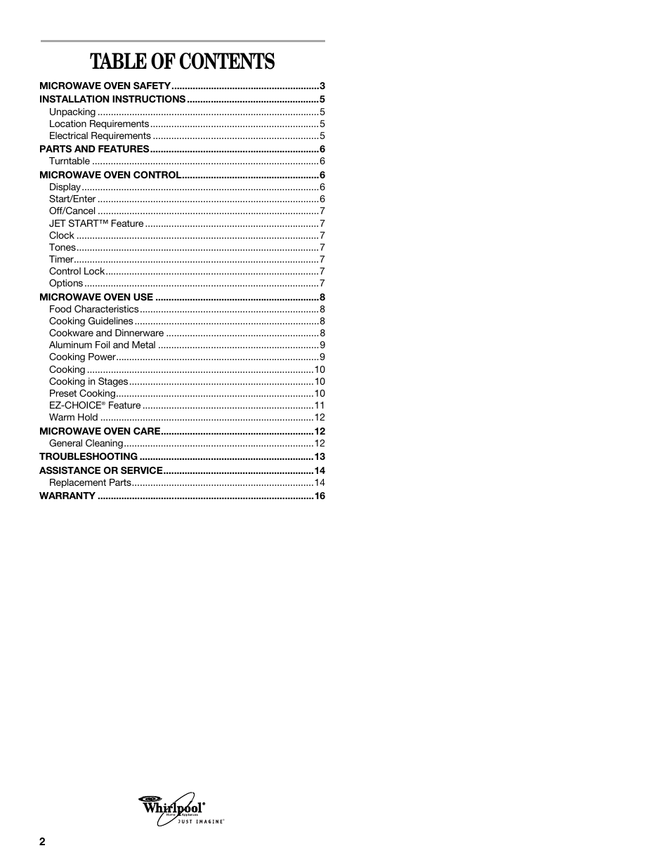 Whirlpool MT1120SL User Manual | Page 2 / 16