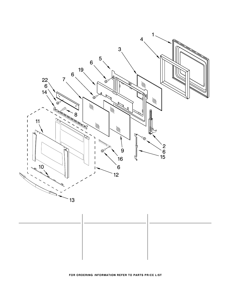 Oven door, Oven door parts | Whirlpool GMC305PRS02 User Manual | Page 4 / 12