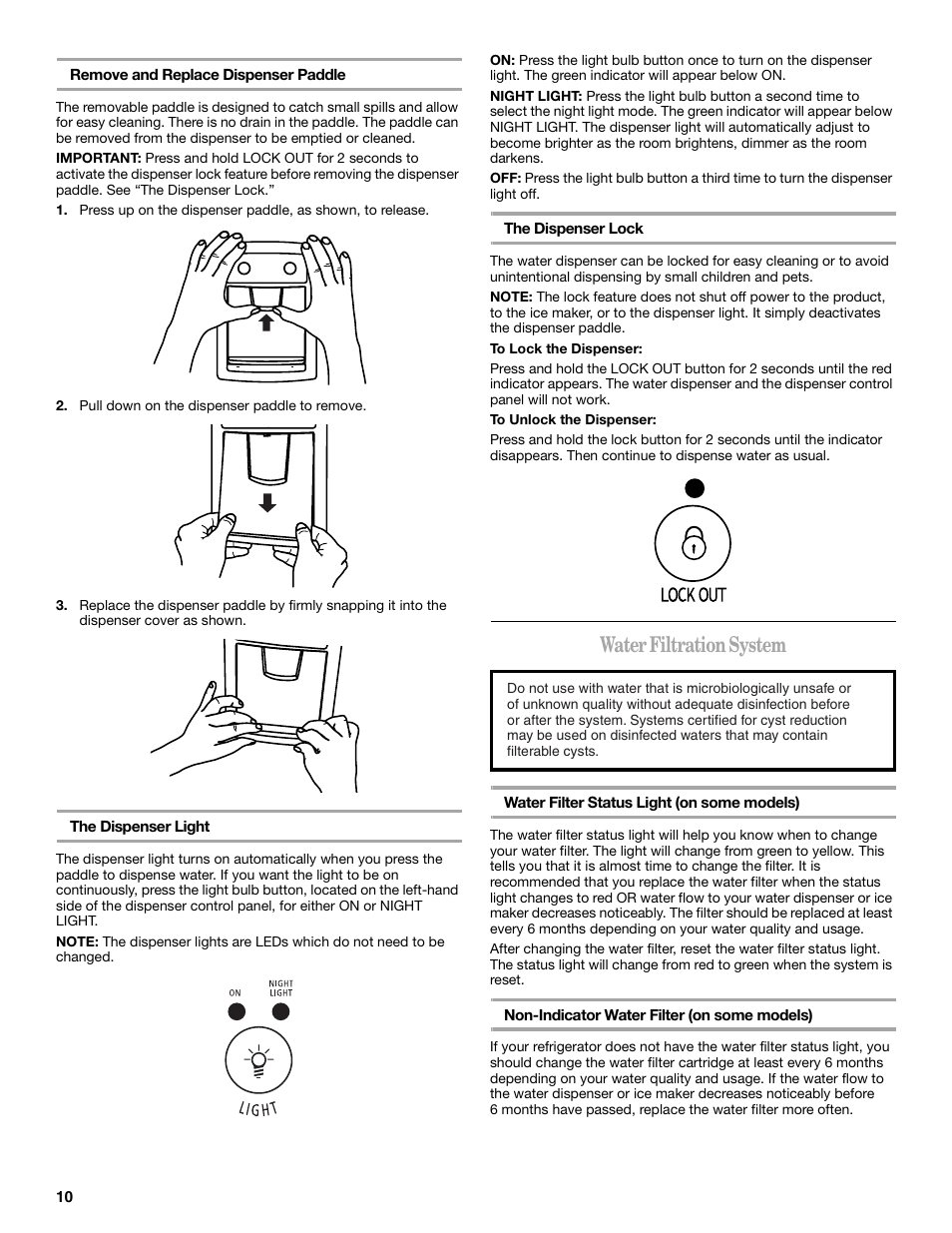 Water filtration system | Whirlpool WF-L200V User Manual | Page 10 / 54