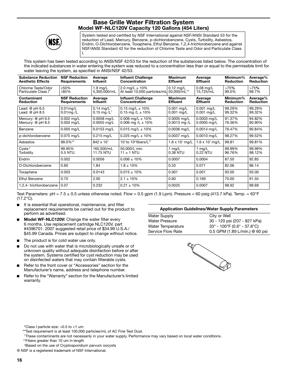 Base grille water filtration system | Whirlpool WF-L200V User Manual | Page 16 / 54