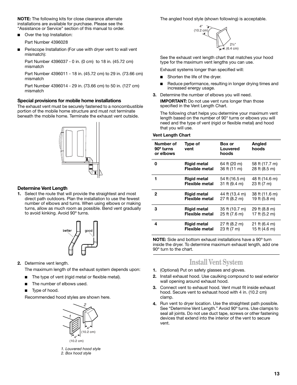 Install vent system | Whirlpool 8533582 User Manual | Page 13 / 24