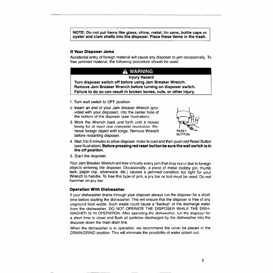 Warning | Whirlpool GCI 000 User Manual | Page 5 / 8