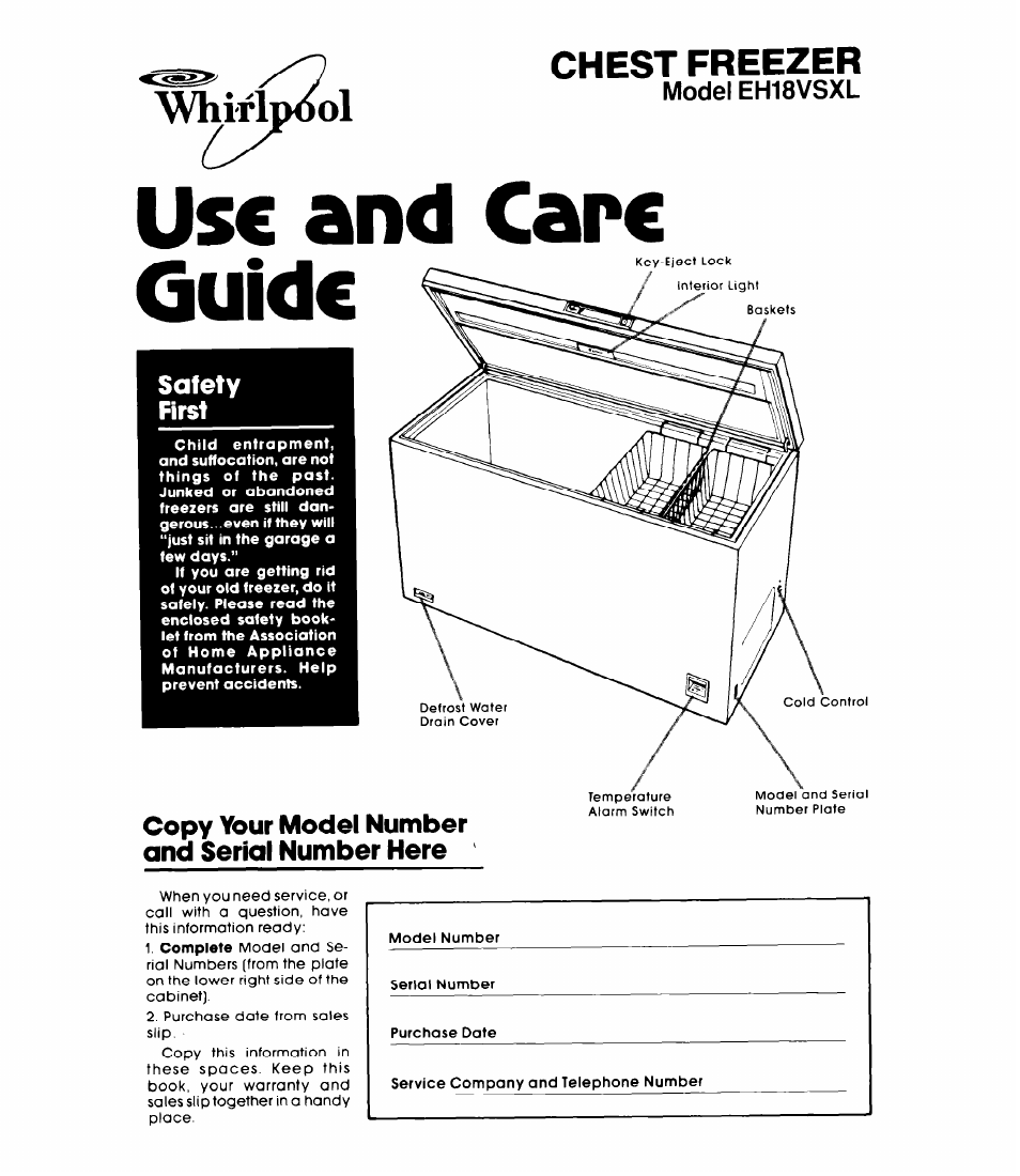 Whirlpool EH18VSXL User Manual | 8 pages