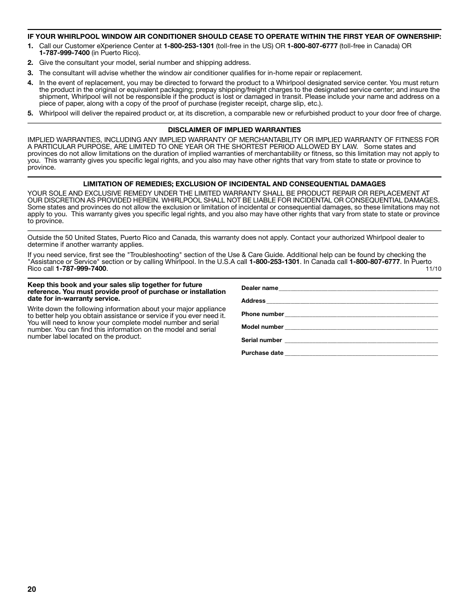 Whirlpool 66161279 User Manual | Page 20 / 60