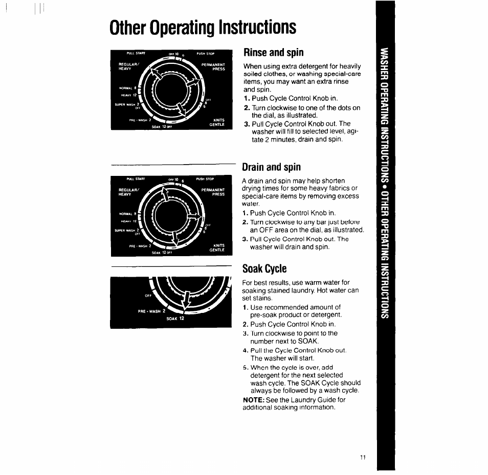 Other operating instructions | Whirlpool LT5004XV User Manual | Page 11 / 20