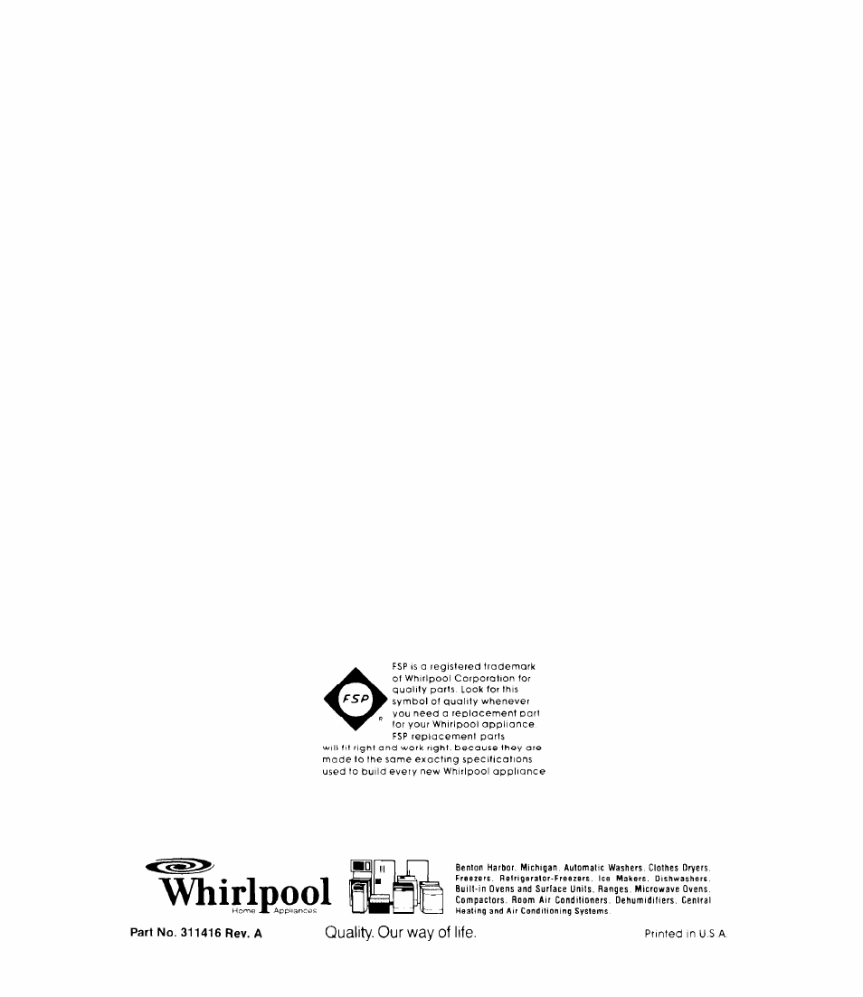 Whirlpool | Whirlpool RB270PXK User Manual | Page 20 / 20