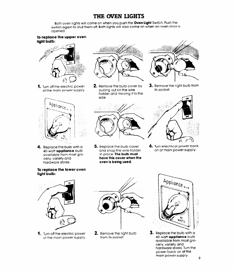 The oven ughts | Whirlpool RB270PXK User Manual | Page 9 / 20