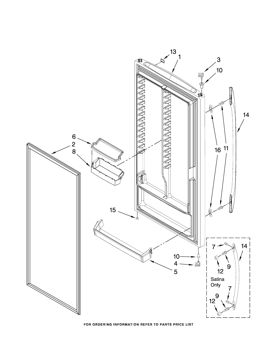 Door, Door parts | Whirlpool EV187NYRS04 User Manual | Page 5 / 9