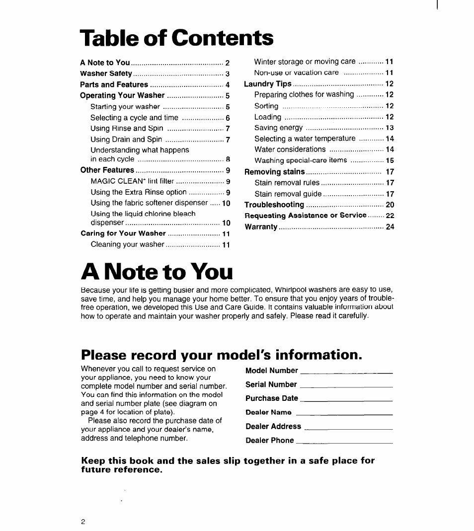 Whirlpool 6LSC9255BQ0 User Manual | Page 2 / 23