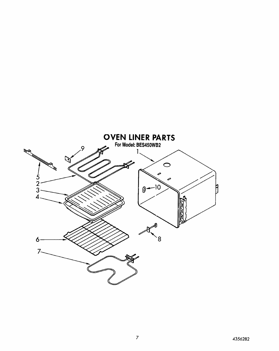 Oven liner | Whirlpool BES450WB2 User Manual | Page 11 / 18