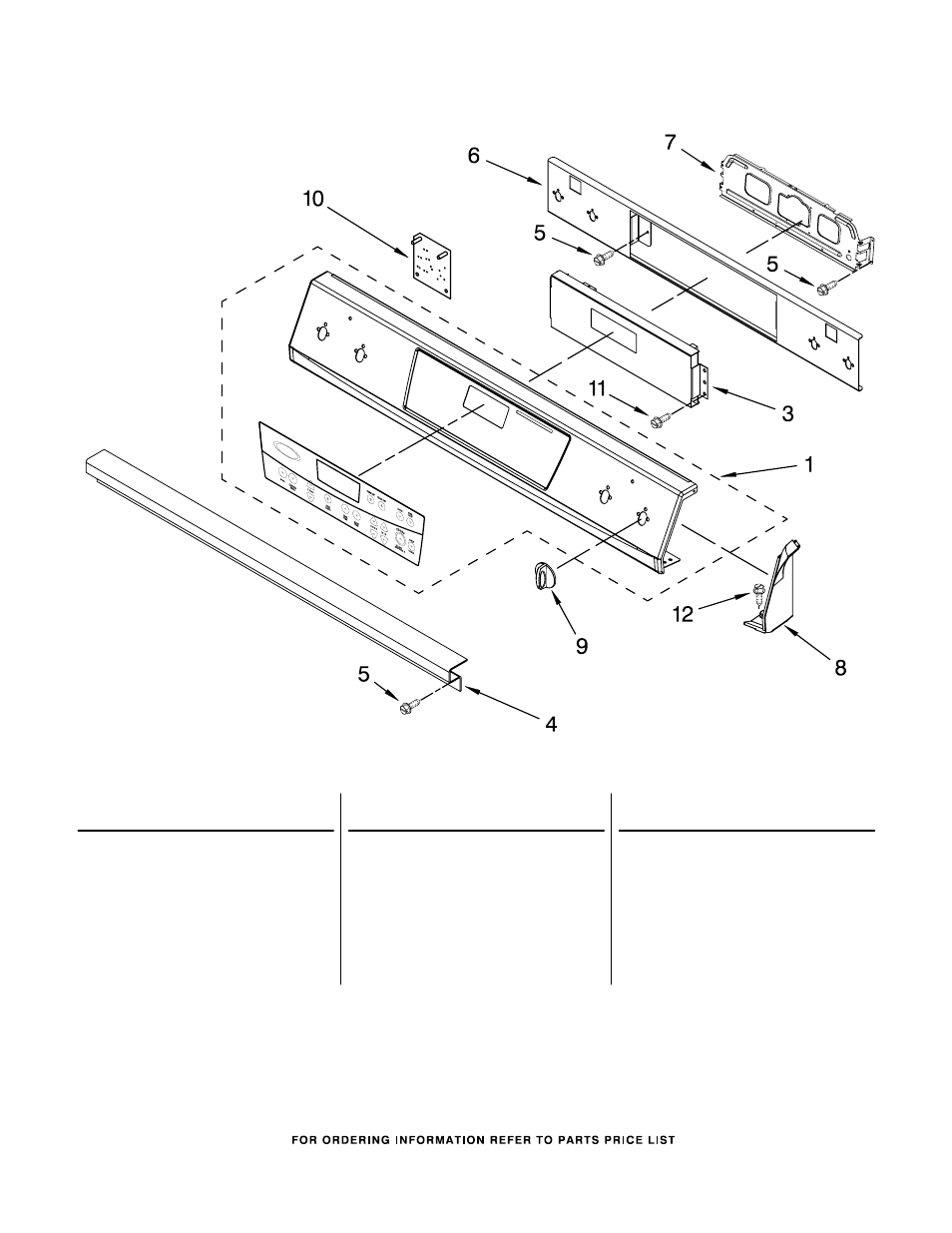 Control panel, Control panel parts | Whirlpool GW395LEPQ03 User Manual | Page 2 / 10