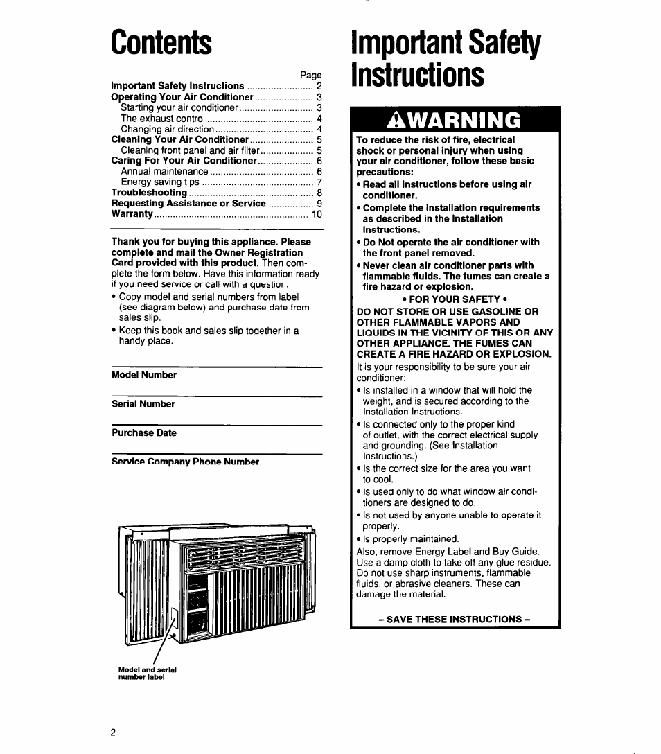 Whirlpool 1159801 User Manual | Page 2 / 22