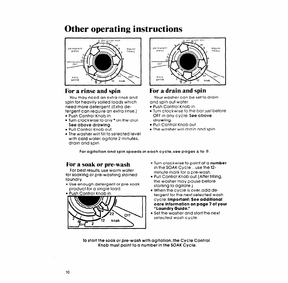 Other operating instructions | Whirlpool LA6800XM User Manual | Page 10 / 16