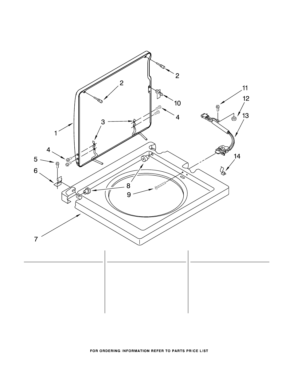 Washer top and lid, Washer top and lid parts | Whirlpool LTE5243DQ5 User Manual | Page 8 / 19