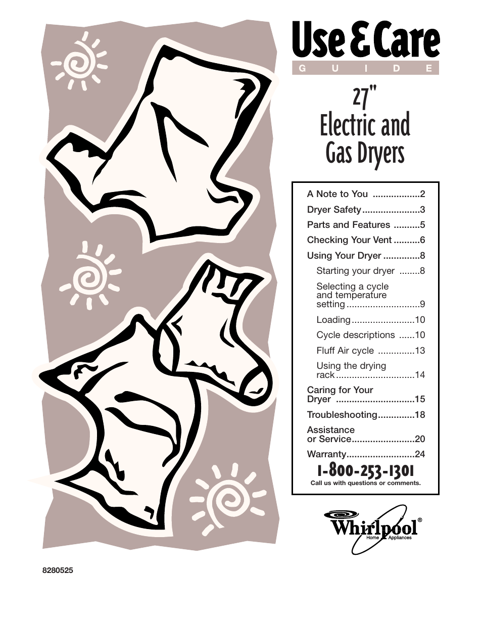 Whirlpool 8280525 User Manual | 24 pages