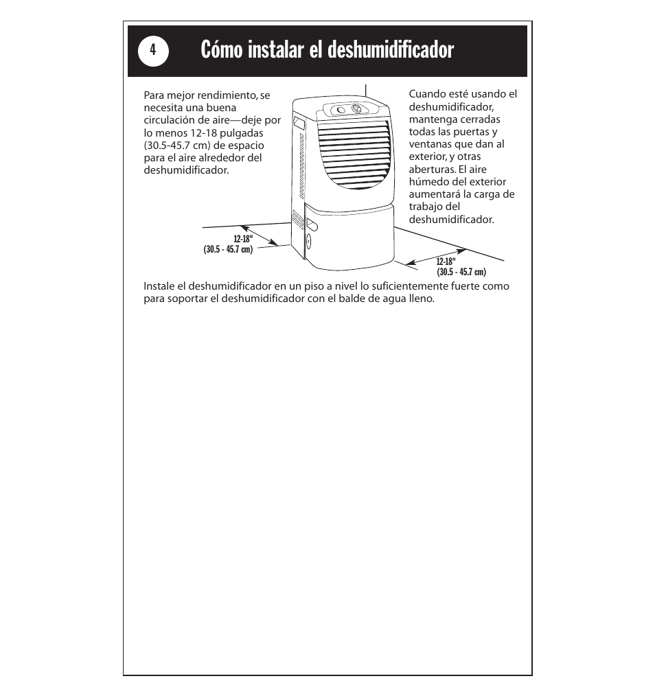 Cómo instalar el deshumidificador | Whirlpool AD40LJ0 User Manual | Page 16 / 24