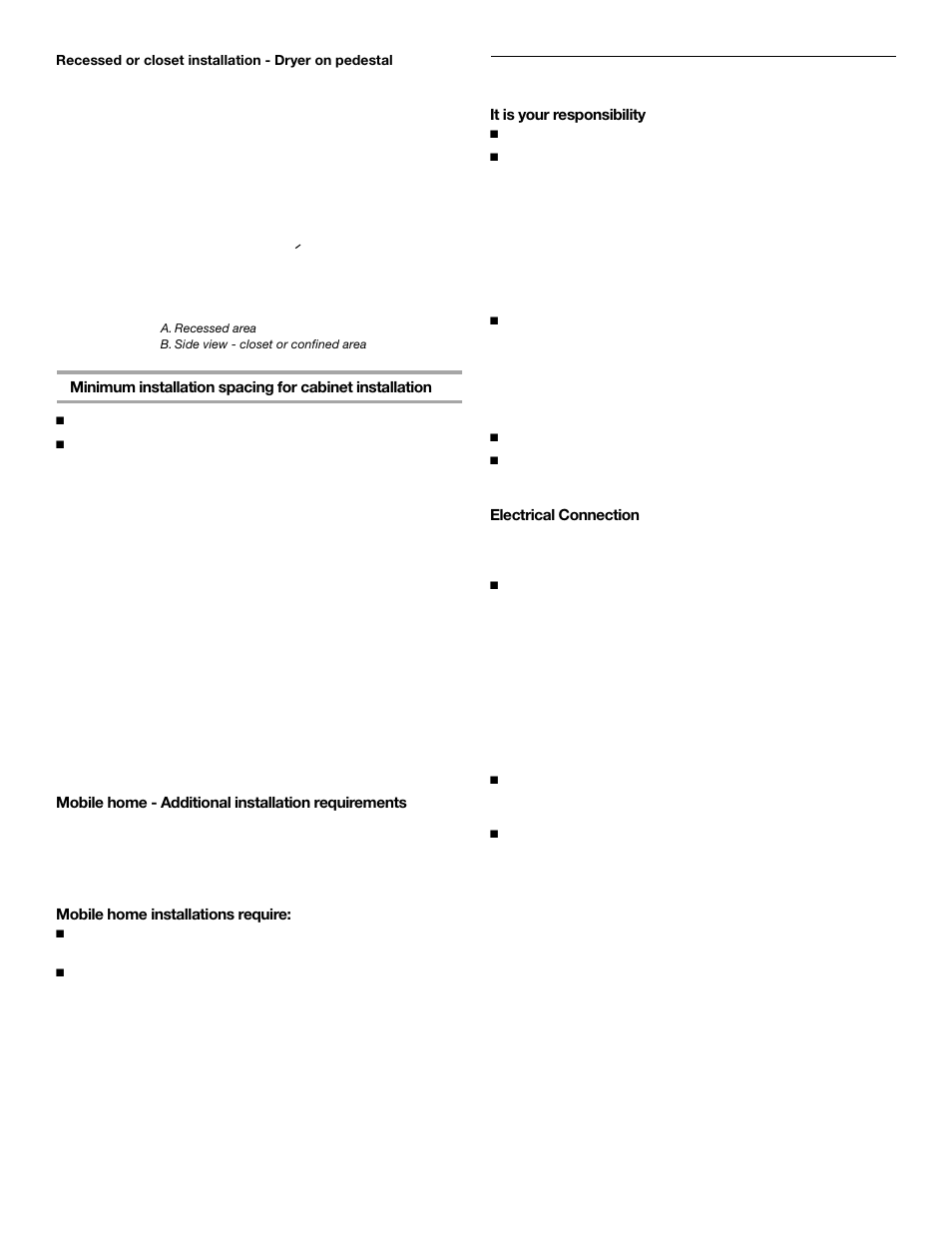 Electrical requirements | Whirlpool ELECTRONIC ELECTRIC DRYER User Manual | Page 6 / 24