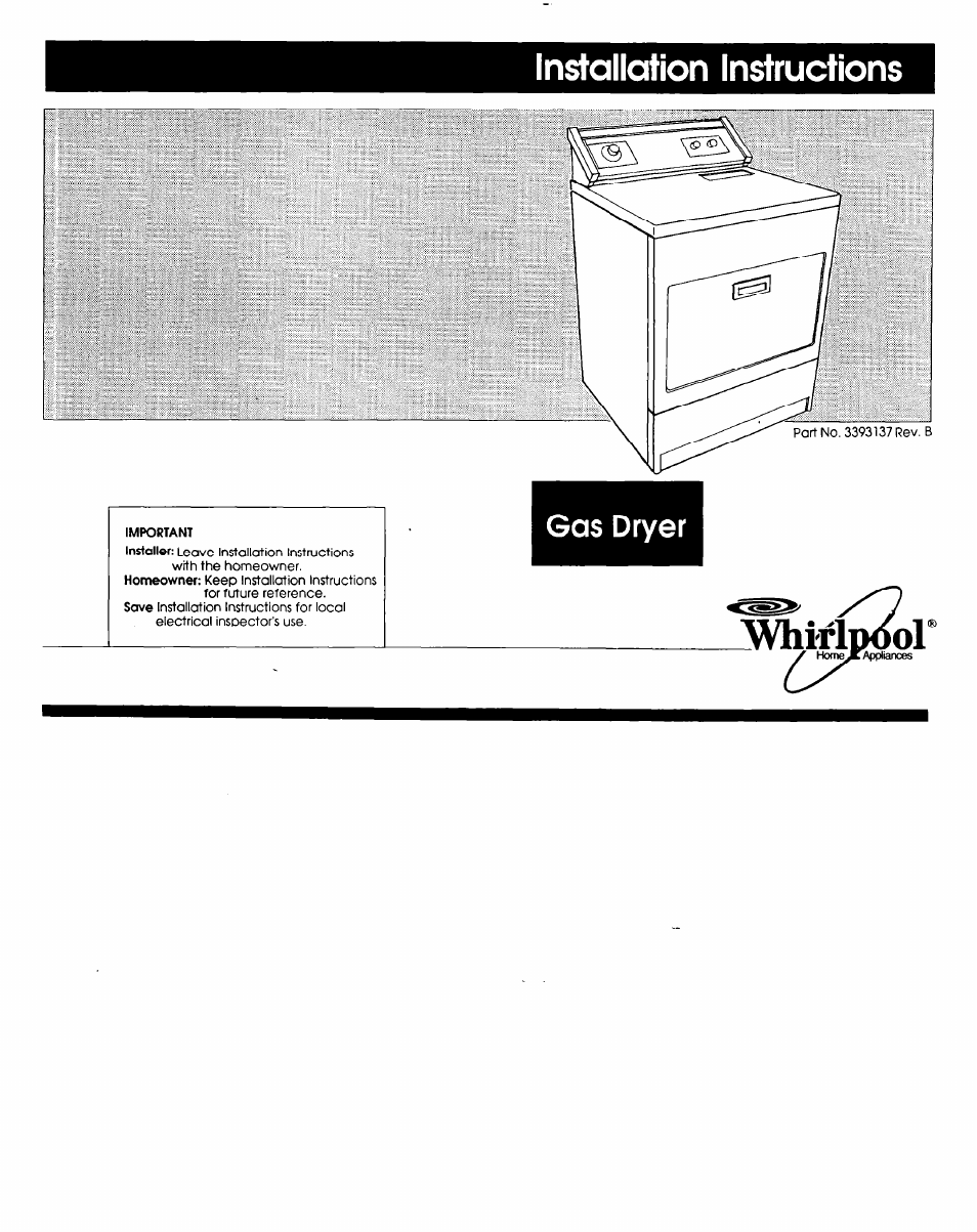 Whirlpool 3393 137 User Manual | 5 pages