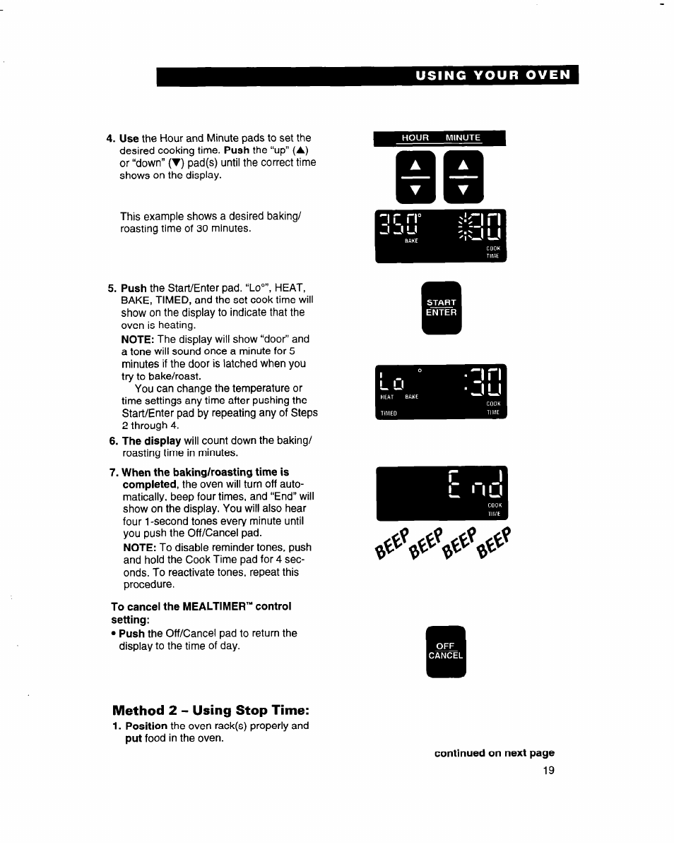 Method 2 - using stop time | Whirlpool RB770PXB User Manual | Page 19 / 40