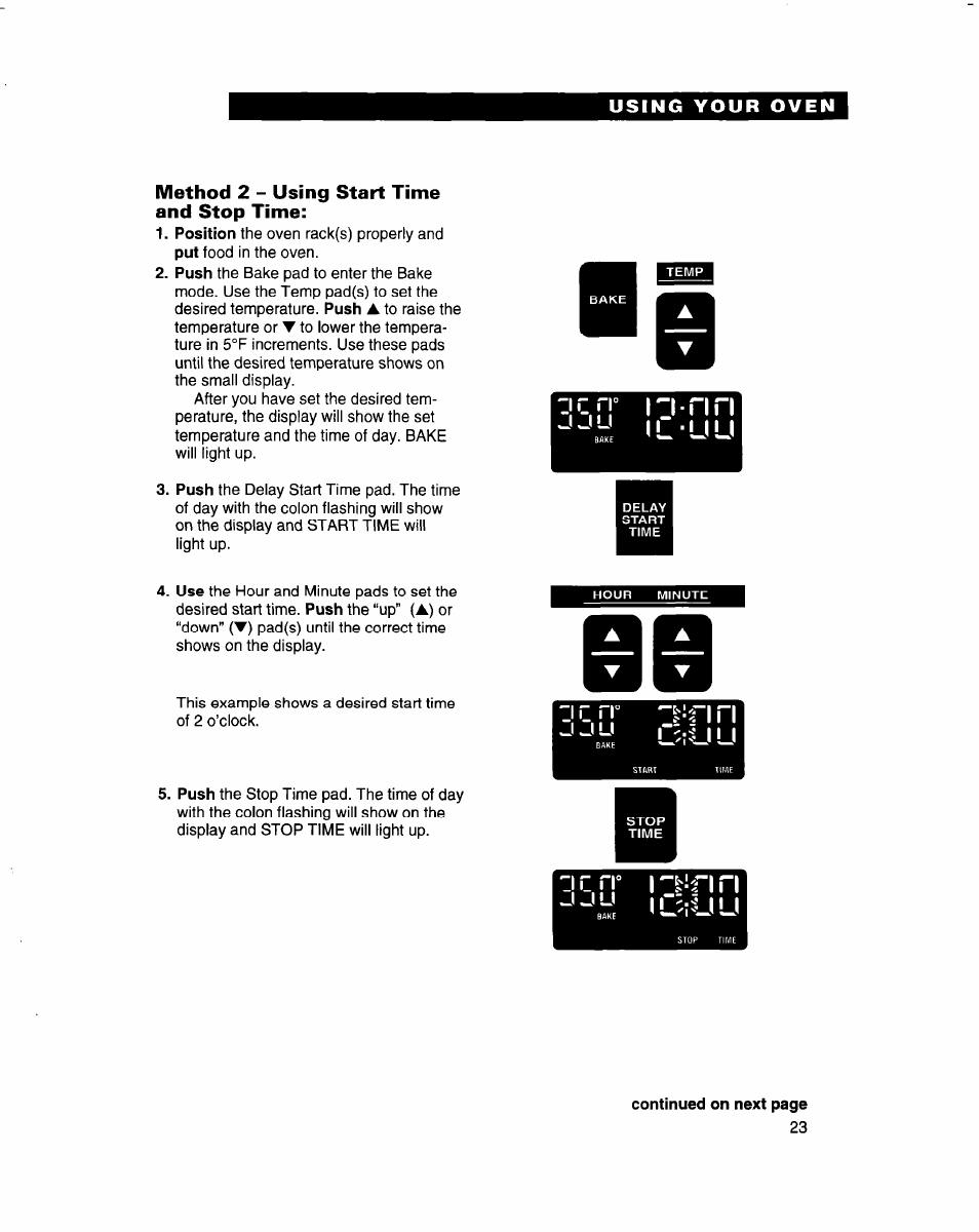 Method 2 - using start time and stop time, C,n’ -silfi n, I c - u u | Whirlpool RB770PXB User Manual | Page 23 / 40