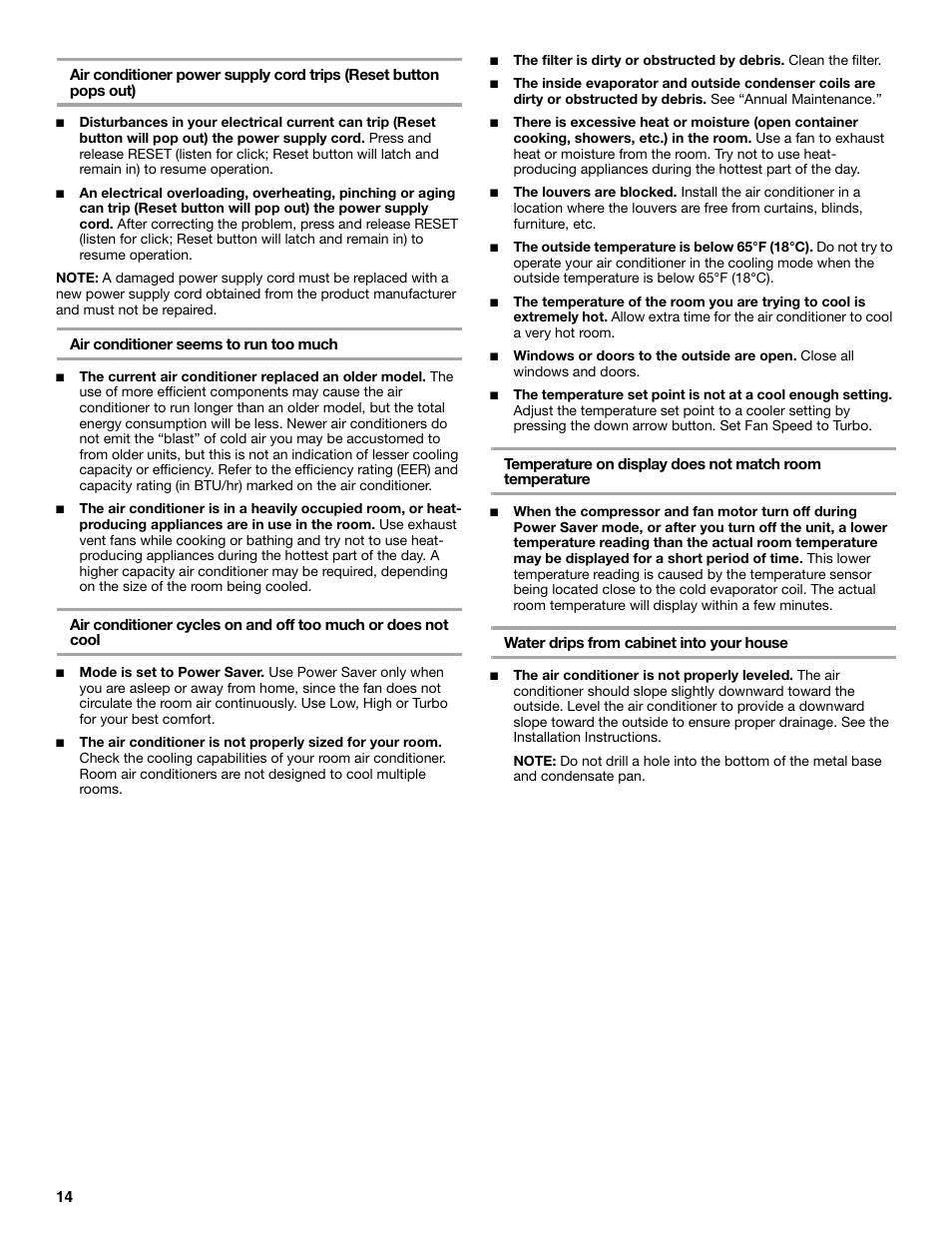 Whirlpool ACC082XR0 User Manual | Page 14 / 32