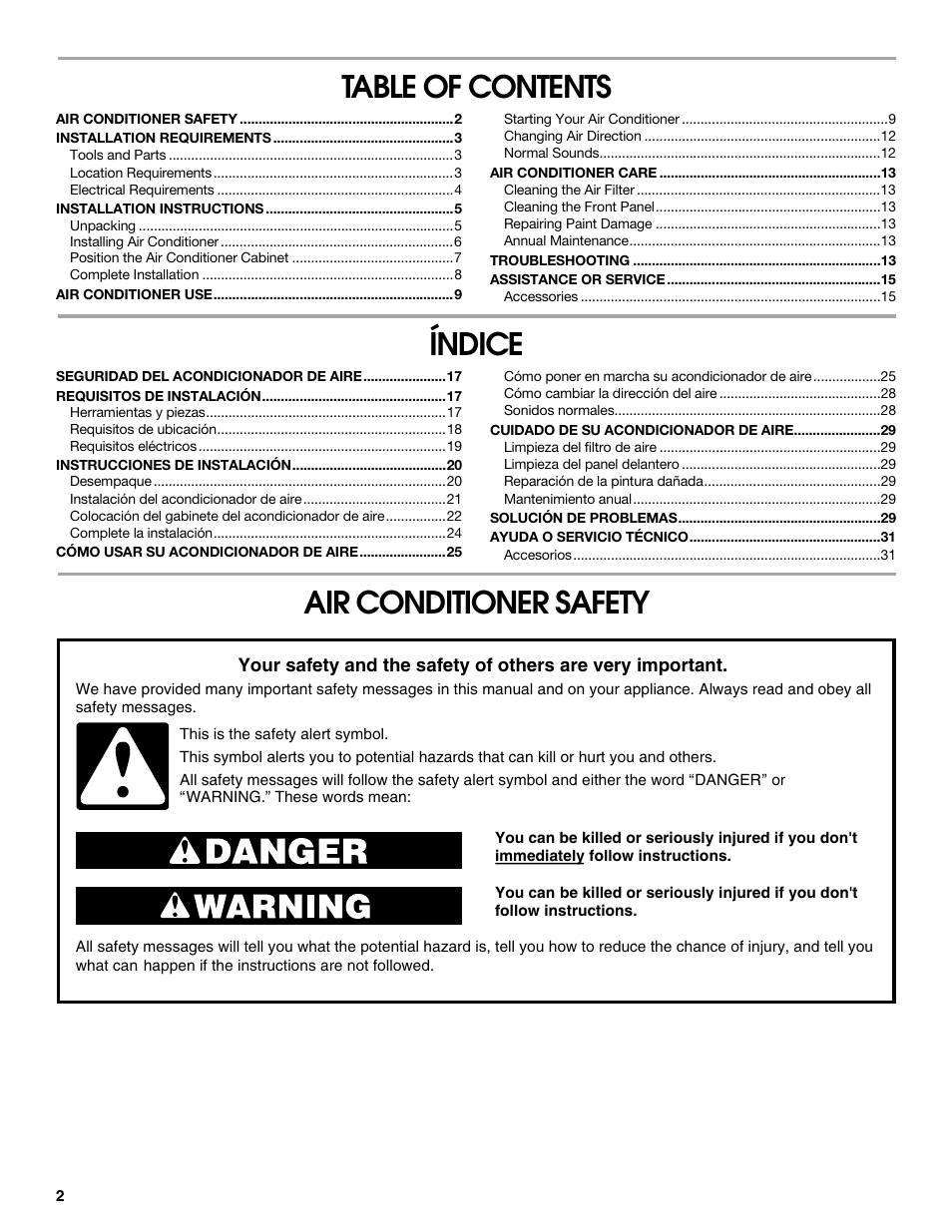 Whirlpool ACC082XR0 User Manual | Page 2 / 32